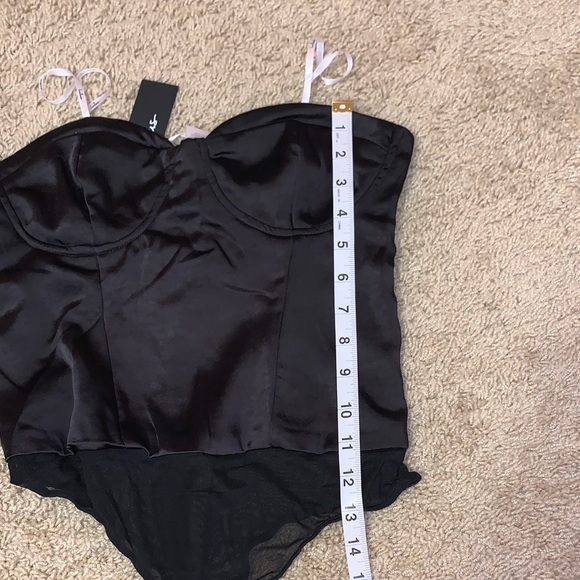 NWT Lulu’s Sultry Sweetie Black Strapless Satin Bustier Bodysuit Size Small - Picture 13 of 14